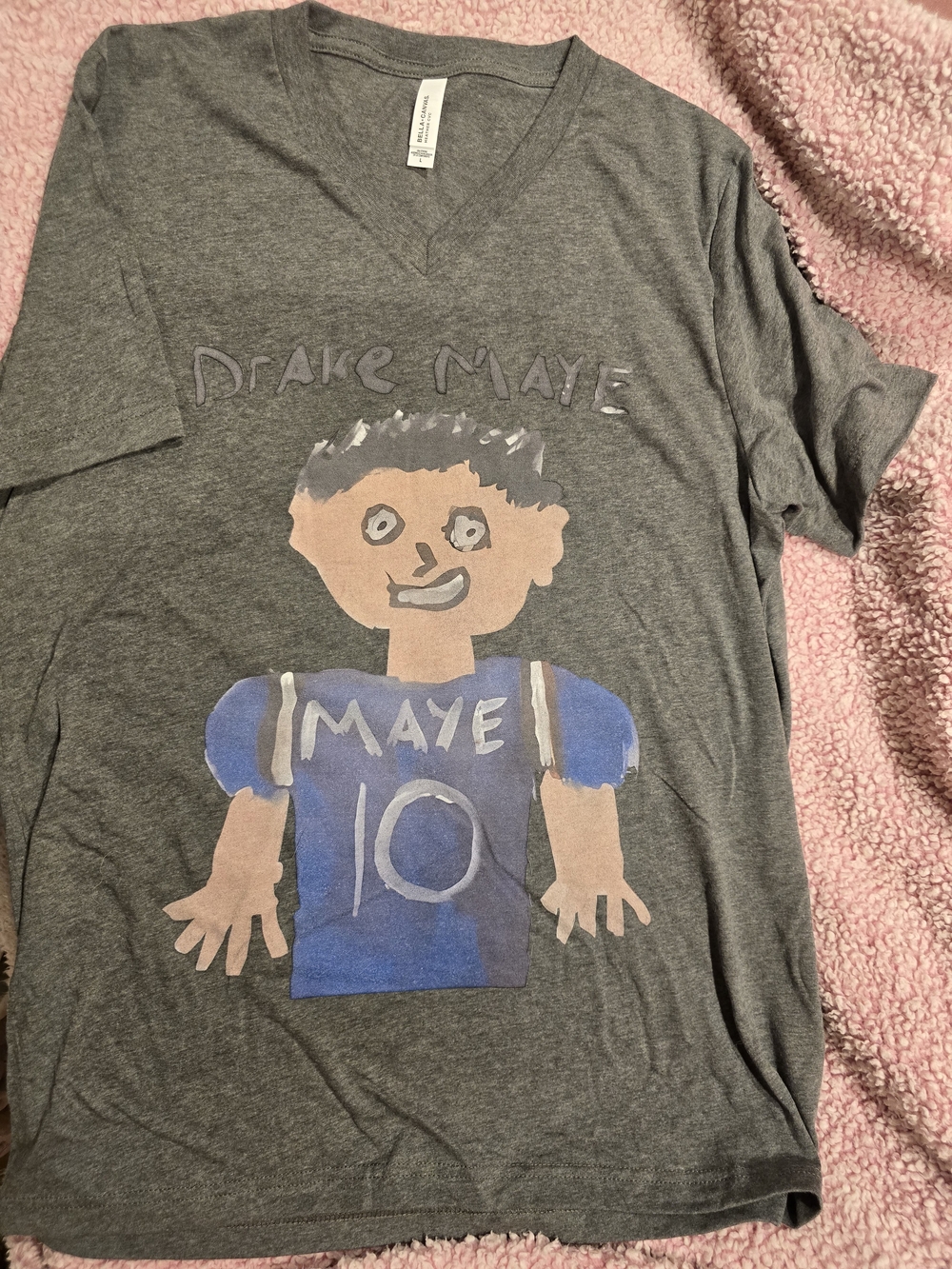 New England Patriots DRAKE MAYE Funny V Neck Shirt Womans Large